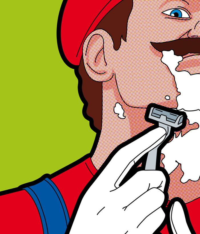 super mario shaves his infamous facial hair di Greg Guilleman